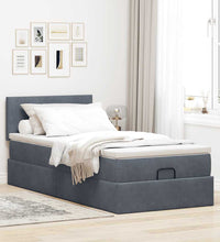 Ottoman-Bett mit Matratze Dunkelgrau 90x200 cm Samt