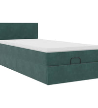 Ottoman-Bett mit Matratze Dunkelgrün 90x200 cm Samt