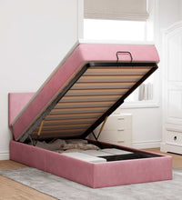 Ottoman-Bett mit Matratze Rosa 100x200 cm Samt