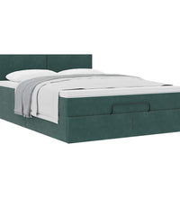 Ottoman-Bett mit Matratze Dunkelgrün 140x200 cm Samt