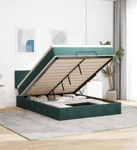 Ottoman-Bett mit Matratze Dunkelgrün 140x200 cm Samt