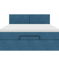 Ottoman-Bett mit Matratze Dunkelblau 140x200 cm Samt