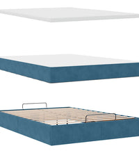 Ottoman-Bett mit Matratze Dunkelblau 140x200 cm Samt