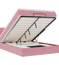 Ottoman-Bett mit Matratze Rosa 140x200 cm Samt