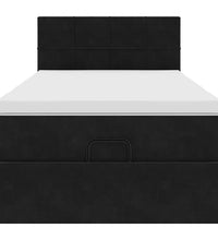 Ottoman-Bett mit Matratze Schwarz 80x200 cm Samt