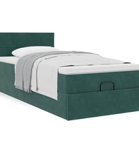 Ottoman-Bett mit Matratze Dunkelgrün 80x200 cm Samt