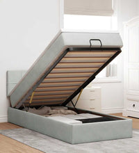 Ottoman-Bett mit Matratze Hellgrau 90x190 cm Samt