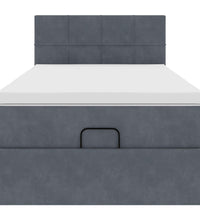 Ottoman-Bett mit Matratze Dunkelgrau 90x190 cm Samt