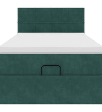 Ottoman-Bett mit Matratze Dunkelgrün 90x190 cm Samt