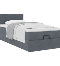 Ottoman-Bett mit Matratze Dunkelgrau 90x200 cm Samt