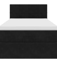 Ottoman-Bett mit Matratze Schwarz 90x200 cm Samt