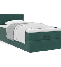 Ottoman-Bett mit Matratze Dunkelgrün 90x200 cm Samt