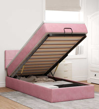 Ottoman-Bett mit Matratze Rosa 90x200 cm Samt