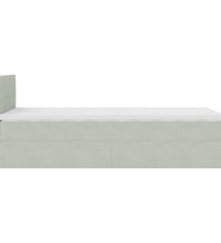 Ottoman-Bett mit Matratze Hellgrau 100x200 cm Samt