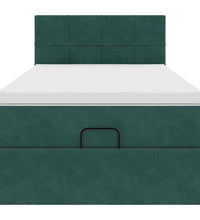Ottoman-Bett mit Matratze Dunkelgrün 100x200 cm Samt