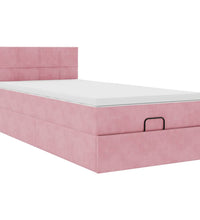 Ottoman-Bett mit Matratze Rosa 100x200 cm Samt