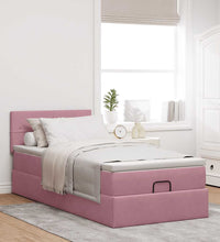 Ottoman-Bett mit Matratze Rosa 100x200 cm Samt