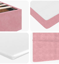 Ottoman-Bett mit Matratze Rosa 100x200 cm Samt
