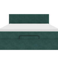 Ottoman-Bett mit Matratze Dunkelgrün 140x200 cm Samt