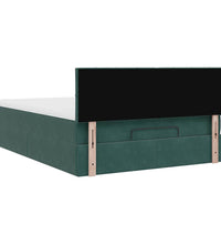 Ottoman-Bett mit Matratze Dunkelgrün 140x200 cm Samt