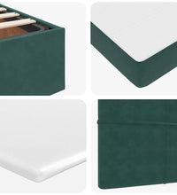 Ottoman-Bett mit Matratze Dunkelgrün 140x200 cm Samt