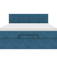 Ottoman-Bett mit Matratze Dunkelblau 140x200 cm Samt