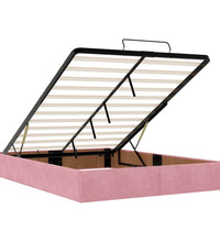 Ottoman-Bett mit Matratze Rosa 140x200 cm Samt