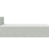 Ottoman-Bett mit Matratze Hellgrau 80x200 cm Samt
