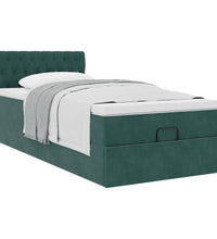 Ottoman-Bett mit Matratze Dunkelgrün 80x200 cm Samt