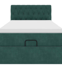 Ottoman-Bett mit Matratze Dunkelgrün 80x200 cm Samt