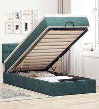 Ottoman-Bett mit Matratze Dunkelgrün 80x200 cm Samt