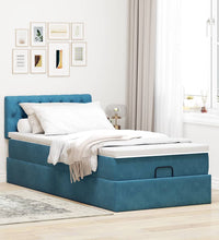 Ottoman-Bett mit Matratze Dunkelblau 80x200 cm Samt