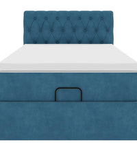 Ottoman-Bett mit Matratze Dunkelblau 80x200 cm Samt