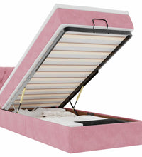 Ottoman-Bett mit Matratze Rosa 80x200 cm Samt