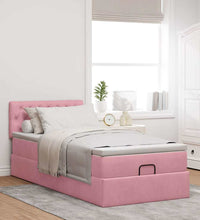 Ottoman-Bett mit Matratze Rosa 80x200 cm Samt