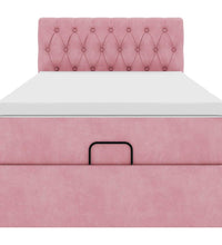 Ottoman-Bett mit Matratze Rosa 80x200 cm Samt