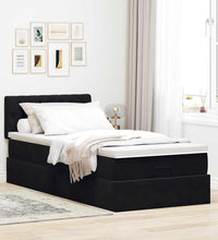 Ottoman-Bett mit Matratze Schwarz 90x190 cm Samt