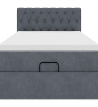 Ottoman-Bett mit Matratze Dunkelgrau 90x200 cm Samt