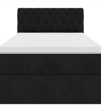 Ottoman-Bett mit Matratze Schwarz 90x200 cm Samt