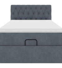 Ottoman-Bett mit Matratze Dunkelgrau 100x200 cm Samt