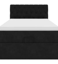 Ottoman-Bett mit Matratze Schwarz 100x200 cm Samt