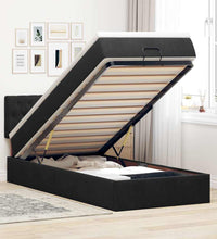 Ottoman-Bett mit Matratze Schwarz 100x200 cm Samt