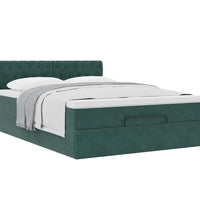 Ottoman-Bett mit Matratze Dunkelgrün 140x200 cm Samt