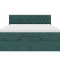 Ottoman-Bett mit Matratze Dunkelgrün 140x200 cm Samt