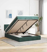 Ottoman-Bett mit Matratze Dunkelgrün 140x200 cm Samt