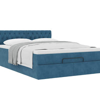 Ottoman-Bett mit Matratze Dunkelblau 140x200 cm Samt