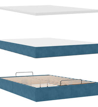 Ottoman-Bett mit Matratze Dunkelblau 140x200 cm Samt