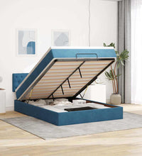 Ottoman-Bett mit Matratze Dunkelblau 140x200 cm Samt