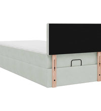 Ottoman-Bett mit Matratze Hellgrau 80x200 cm Samt