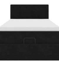 Ottoman-Bett mit Matratze Schwarz 80x200 cm Samt